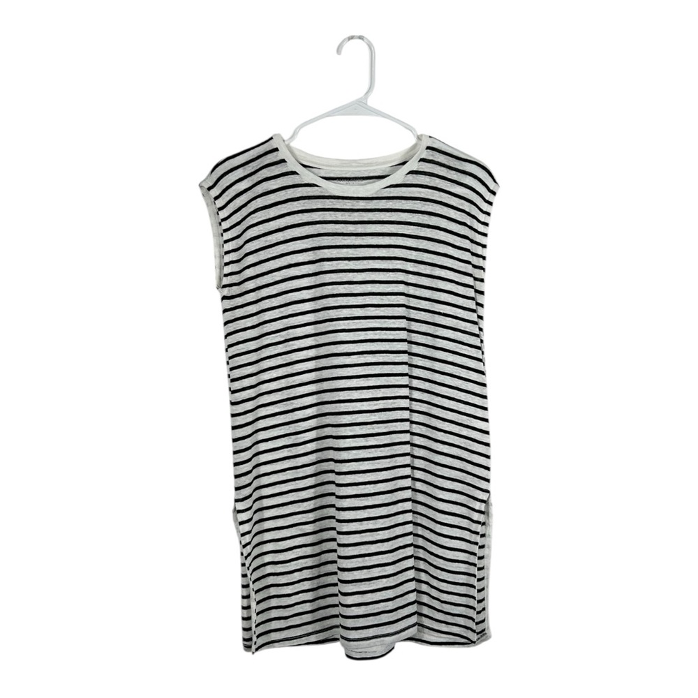 Eileen Fisher Organic Linen Stripe Tunic Sleeveless Tank Top